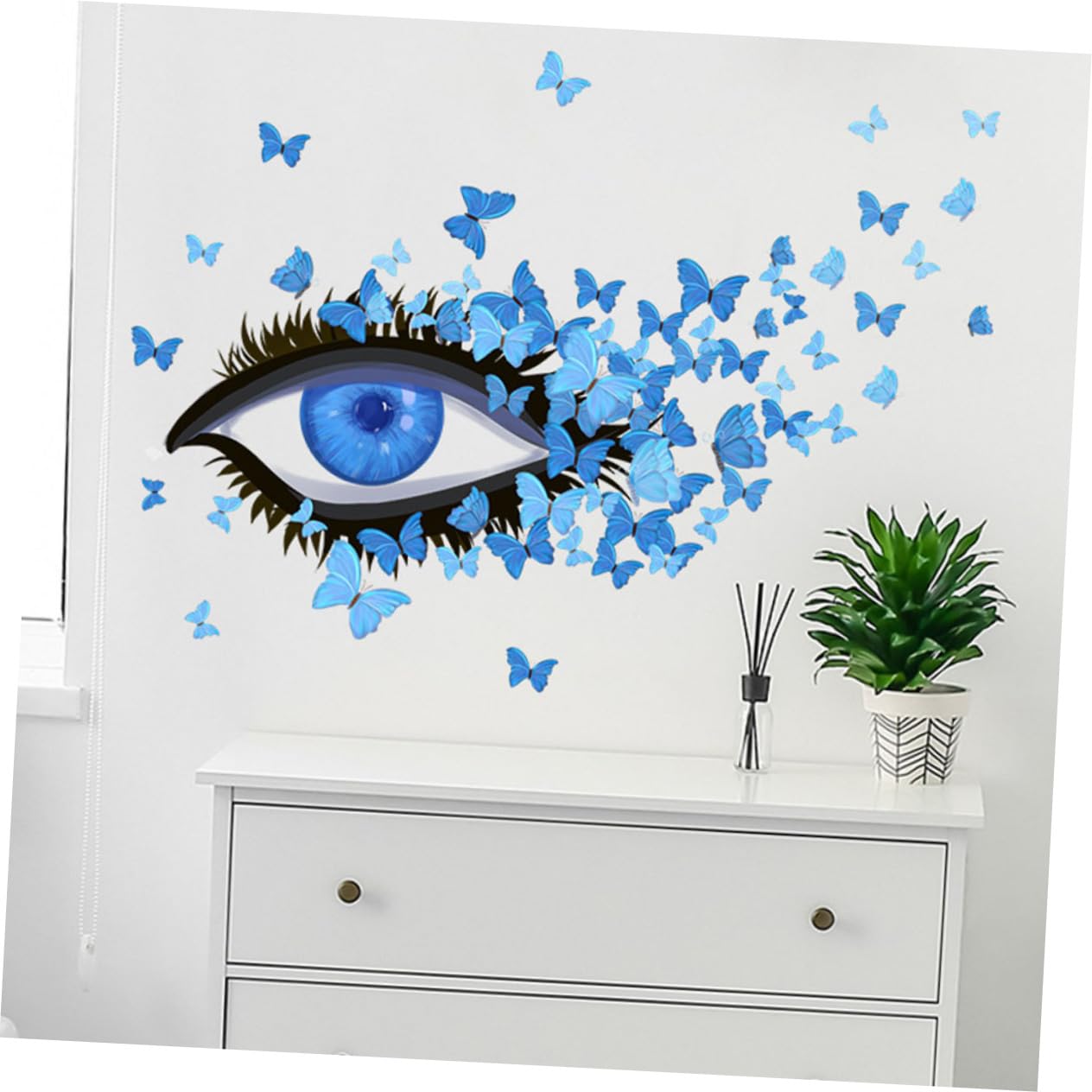 OSALADI 6pezzi Adesivi Murali Decorativi Con Design Di Occhi e Farfalle Facili Da Applicare Su Superfici Lisce Decorazione Creativa Per Camera Da Letto e Accessori Per La Casa