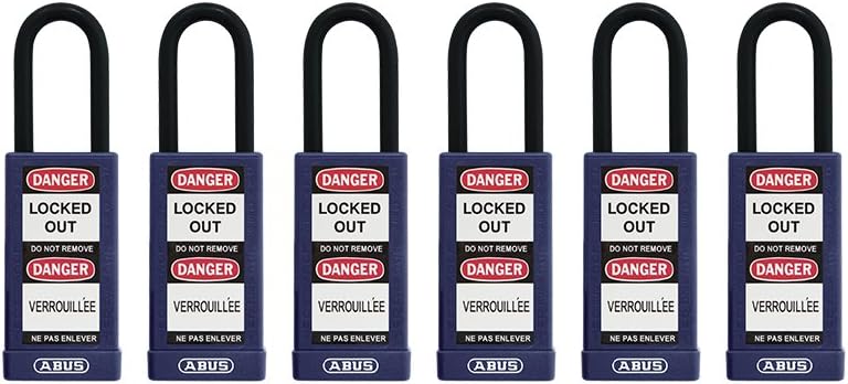 ABUS 74LB/40 KD Safety Lockout Non-Conductive Keyed Different Padlock with 3-Inch Body and 1-1/2-Inch Shackle, Red