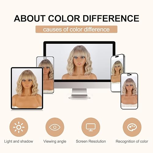 Miniatura 7 de MISSQUEEN Pelucas cortas con rizos ondulados y fleco