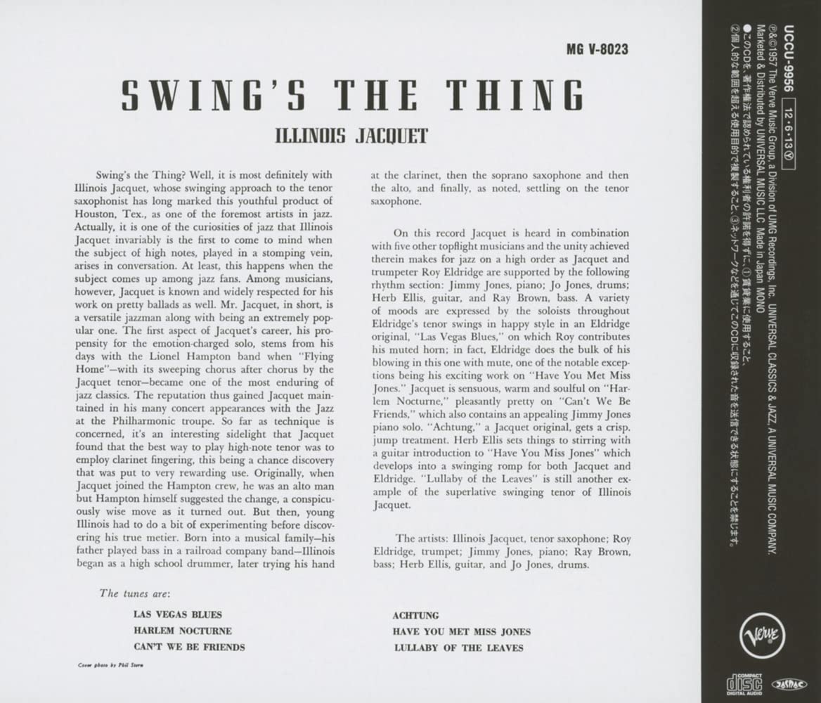 ILLINOIS JACQUET - Swing's The Thing - Disque CD