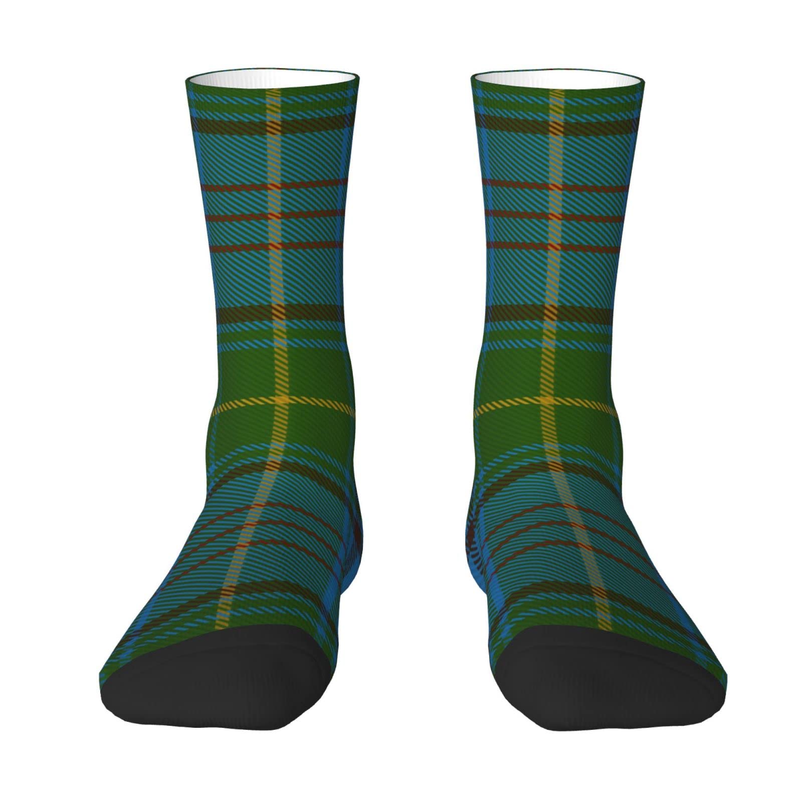 Chjdofong Unisex Donegal County Irish Tartan Crew Socks For Men Women, Athletic Socks Novelty Fashion Casual Tube Sock Sports Dress Socks