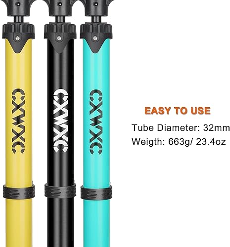 Miniatura 5 de Bomba de bicicleta con manómetro - Bomba de neumático de bicicleta de 160 PSI se adapta a válvulas Presta y Schrader - Bomba de aire portátil para