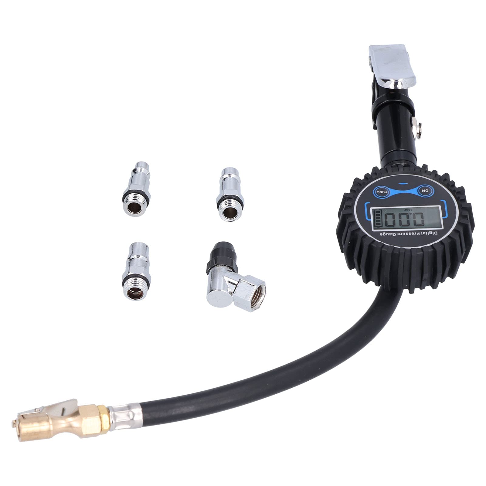 Manometro digitale per gonfiaggio pneumatici 200PSI 14BAR Display LCD Misuratore di pressione pneumatici con luce LED per auto moto bici furgone
