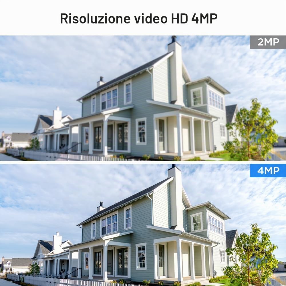 SRIHOME 4MP Rete WiFi a Doppia Banda, Fotocamera di Sorveglianza PTZ, Inseguimento Movimento, Visione Notturna, IP66 Impermeabile, Audio 2-Way, Tutela Della vita Privata, Uso Interno/Esterno