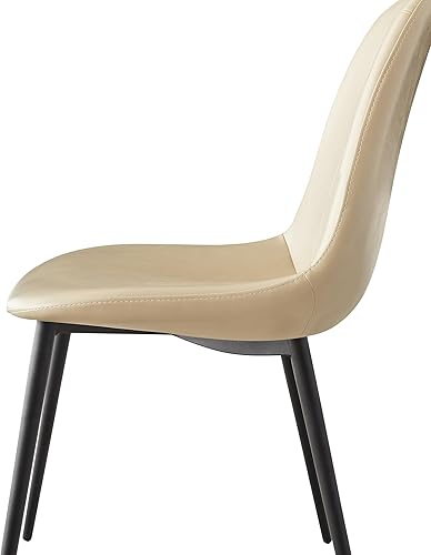 Miniatura 7 de Juego de 2 sillas de comedor con respaldo alto, sillas modernas de cocina y comedor de mediados de siglo, sillas tapizadas de piel sintética,