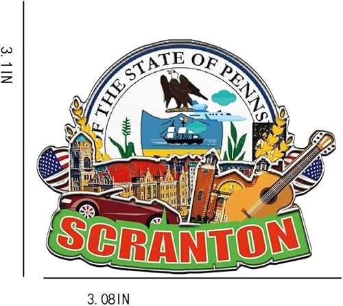 Miniatura 3 de Scranton Pennsylvania USA - Imán de madera para nevera 3D, monumentos coleccionables de viaje, decoración hecha a mano -1825