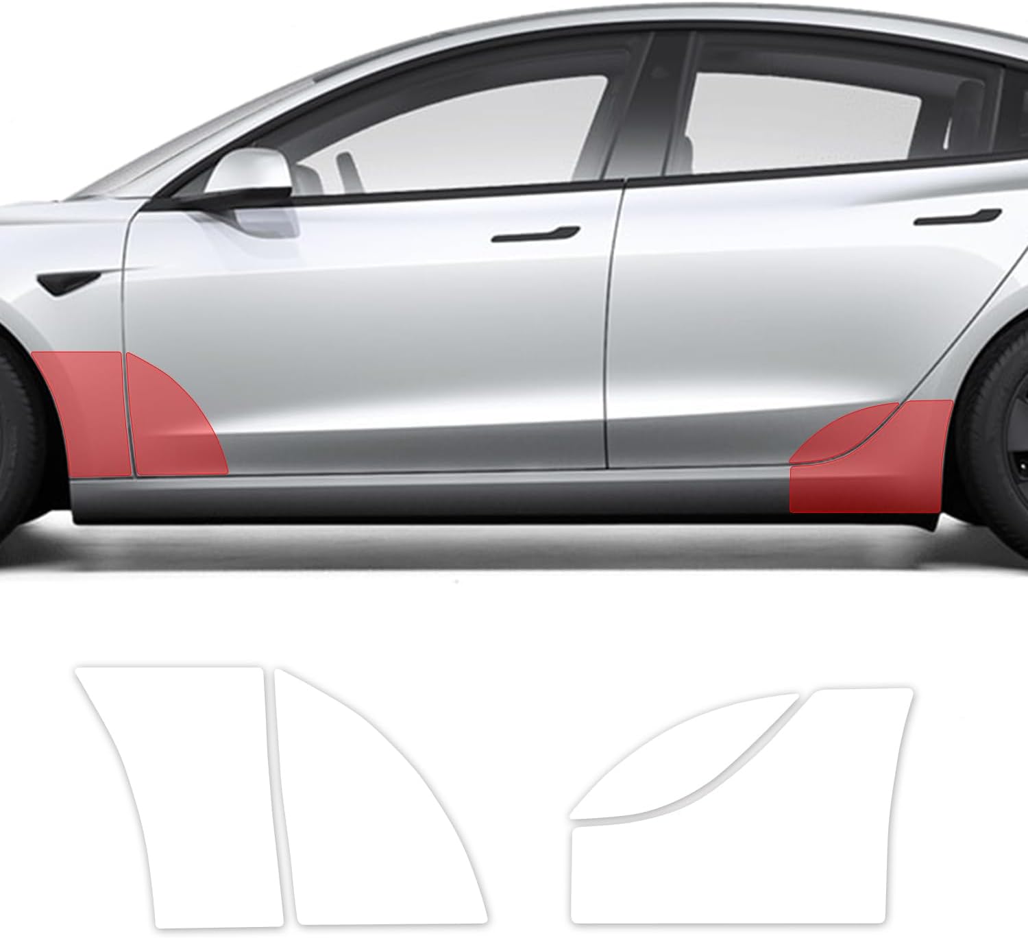 Tesla Model 3 Highland 2024 2025 Front & Rear Fender Set 4pcs in 1set PPF Clear Paint Protection Film, Mud & Stone & Rock Chips Guard, Wrap, Scratches, and Salt Damage