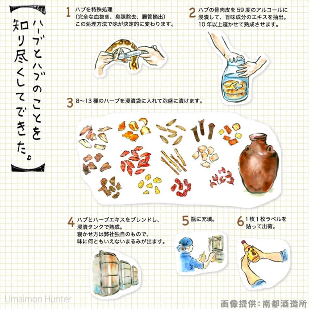 ハブ酒　泡盛　800ミリ Amazon.co.jp: 南都酒造所 ハブ入りハブ酒 35度800ml : 食品
