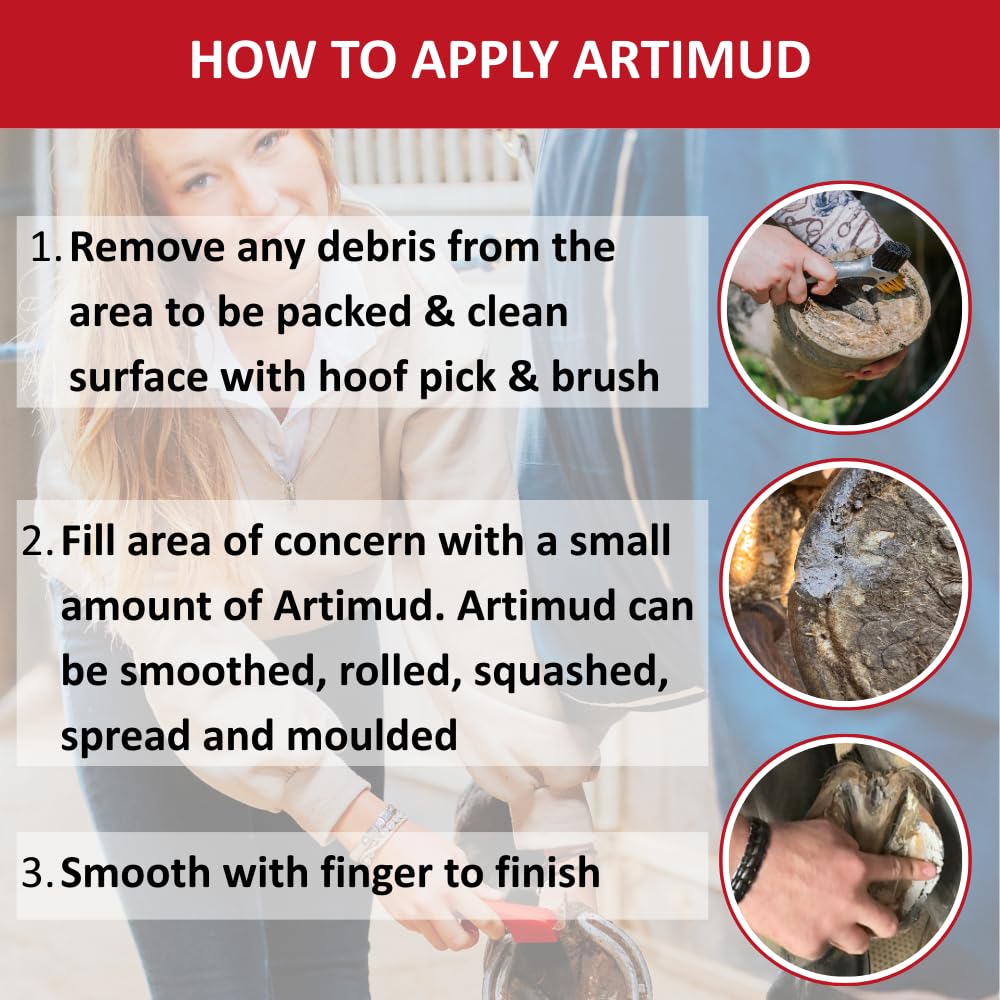 Artimud - Masilla activa para tordo de pezuña, 300 g, limpia y protege grietas y hendiduras, embalaje debajo del zapato/almohadilla, relleno de línea blanca, elimina la putrefacción, recomendado por