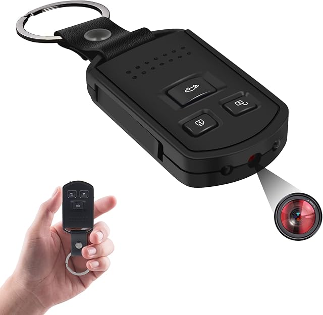 sakalaka Mini Car Key Spy Camera, 1080P HD Portable Hidden Camera Small Body Camera, Mini Video Recorder with Night Vision and Motion Detection, Small Pocket Security Camera for Indoor/Outdoor