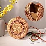 Straw Shoulder Crossbody Bags for Women Beach Bag Woven Straw Shoulder Top Handle Bag for Summer Vac