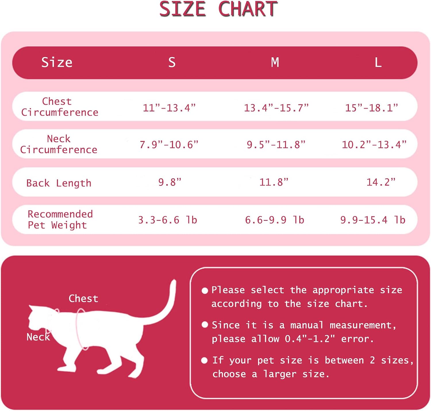 BAMY Cooling Cat Recovery Suit Adjustable Kitty Sterilization Costume Summer Pet Surgery Wear Weaning Clothes Anti-Licking (Pink, L)