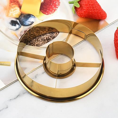 Miniatura 4 de Juego de 2 cortadores de donas de acero inoxidable – 3.86 pulgadas molde profesional para galletas de anillo de dona y mousse, herramientas de