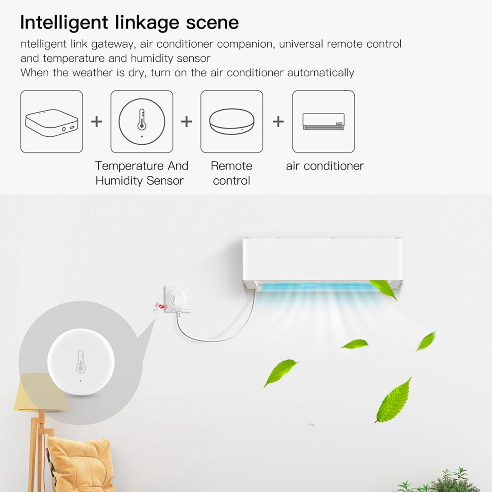 9x Capteur Intelligent de TempéRature et D'Humidité Tuya ZigBee 3.0 SéCurité AlimentéE par Batterie avec L'Application Tuya Life (B)