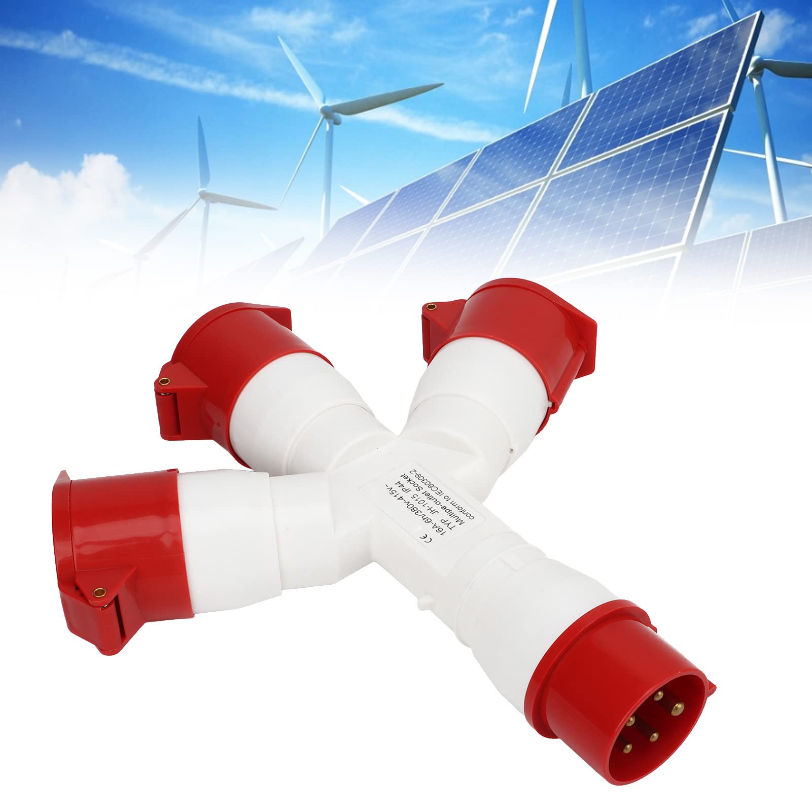 Presa Multipla Industriale 3 Fasi 380‑415 V, Sdoppiatore Triplo con Spina a 5 Poli 16A, Connettore Aeronautico in PA66 Impermeabile per Cavo 380V - Soluzione Ideale Ambiente e Officina