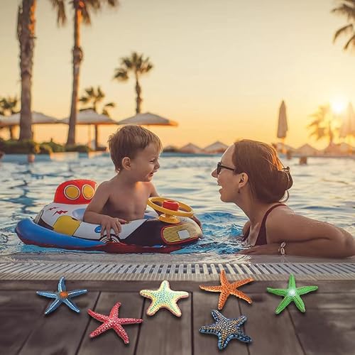 Miniatura 4 de Juego de 8 juguetes de buceo grandes para piscina estrellas de mar animales marinos juguetes de verano natación juego de buceo juego de juguetes de