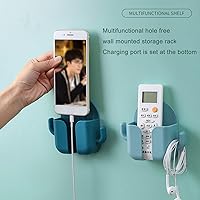 Vista 6 de CHICIRIS Soporte de teléfono para montaje en pared, soporte autoadhesivo para teléfono de pared, soporte organizador de teléfono de carga