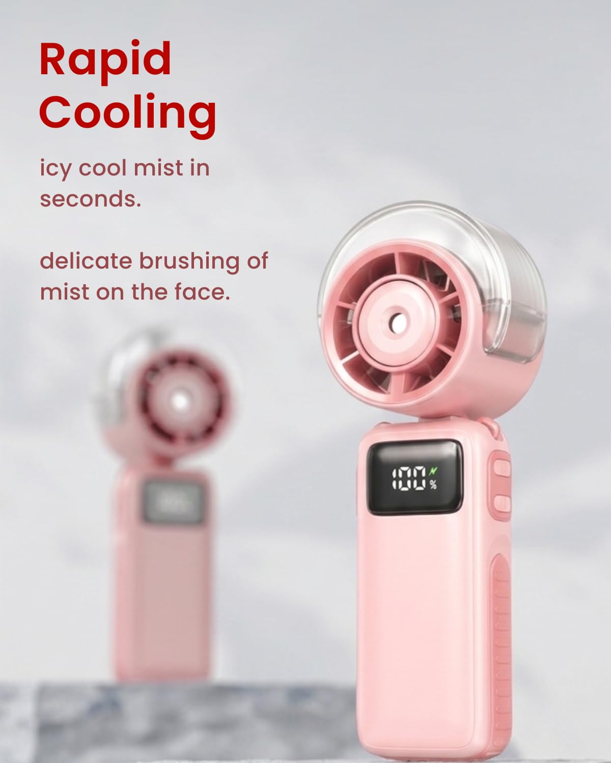 Sevenaire P7 Portable Hand Fan - Cooling Mist & LED -8