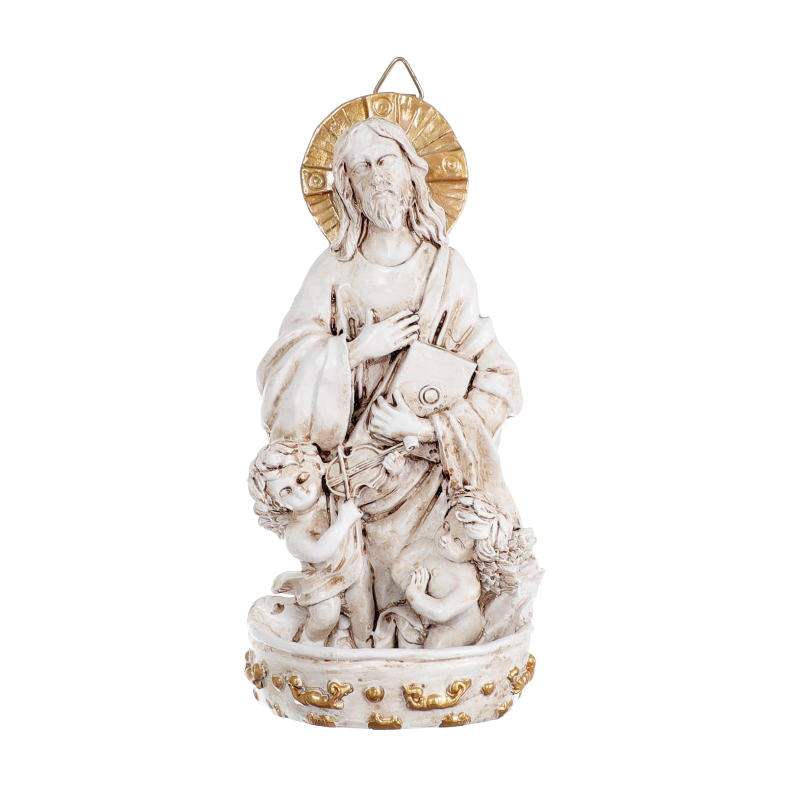 KOMI Jesus Christ Resin Holy Water Font for Home Altar Wall Hanging Decor Catholic Gifts