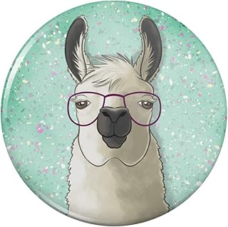 Hip Llama with Glasses Pinback Button Pin Badge - 1