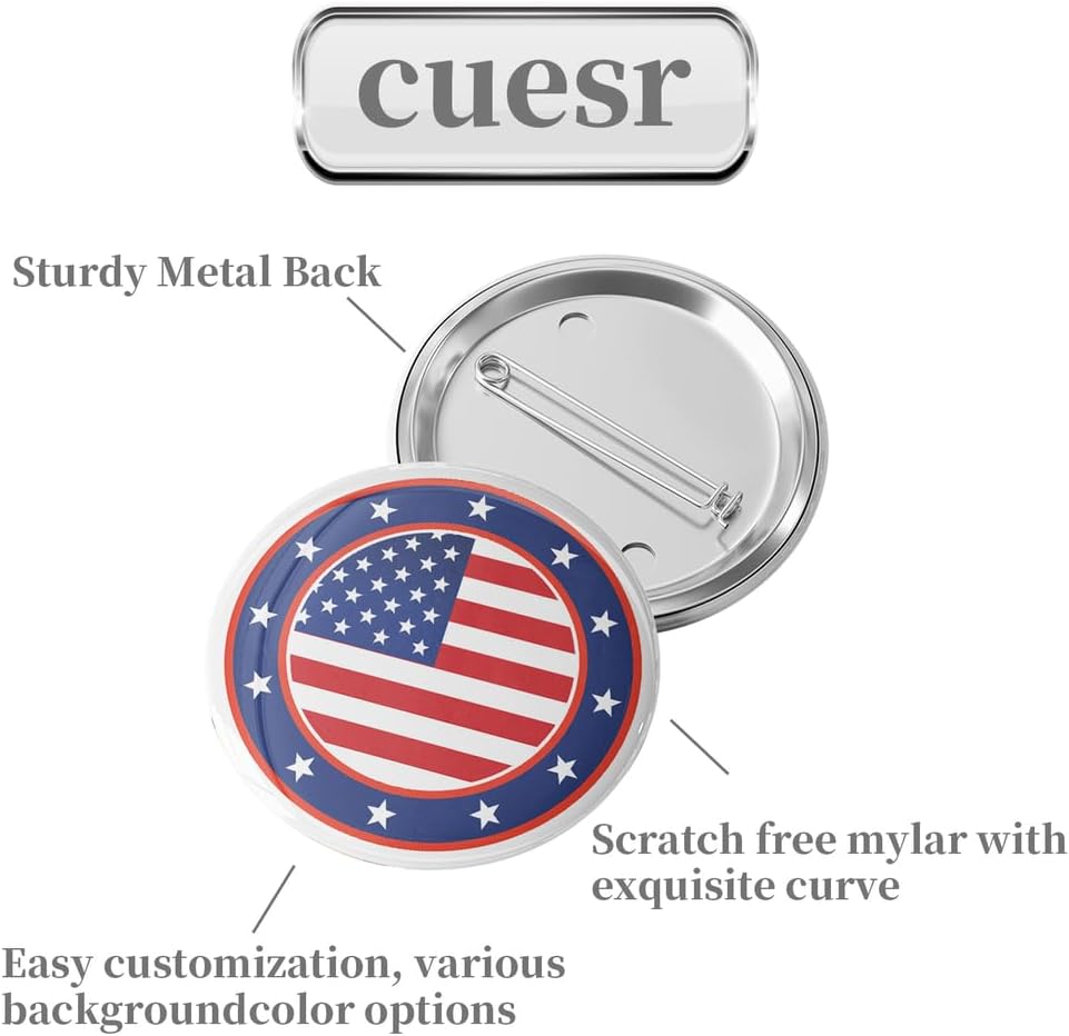 Custom Pins Personalized Buttons Customized Pinback Button Badge Design Your Own Name Text Photo Logo for Business