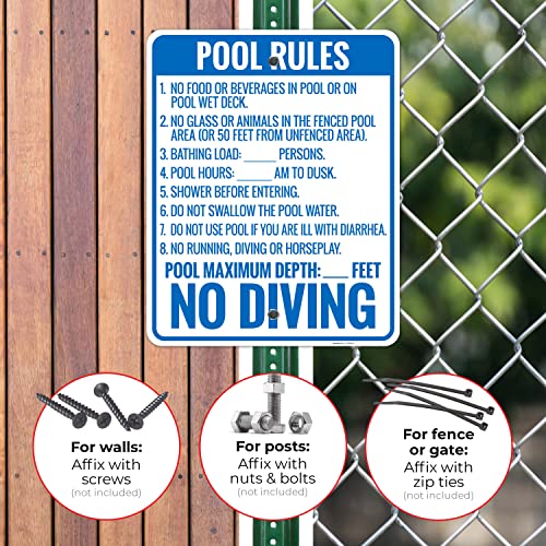 Cartel reglas piscina Florida aluminio 24x30 pulgadas miniatura 4