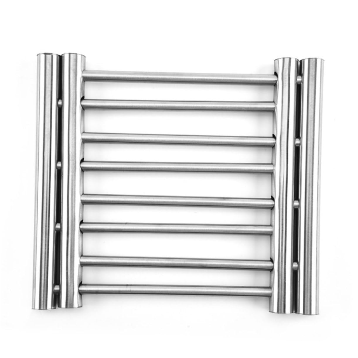 Ciieeo 1pc Retractable Square Stainless Steel Heat Resistant Pad for Kitchen Home and Office Premium Insulation for Countertops and Dining Tables Brown Silver