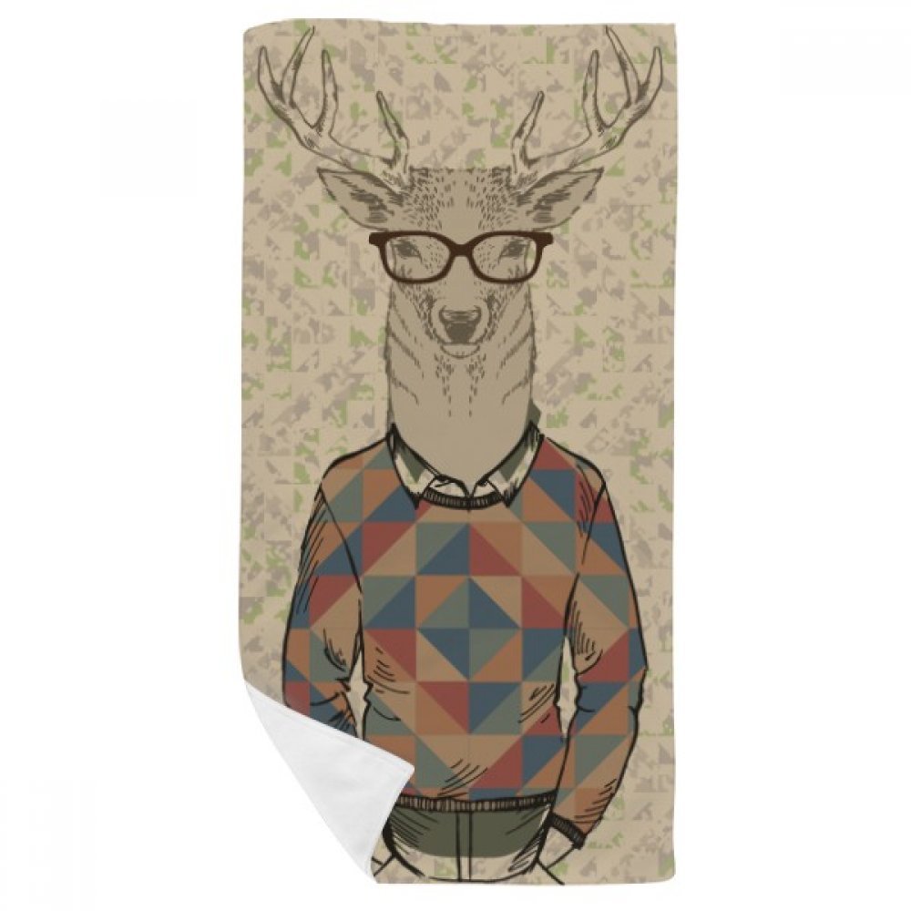 Serviette de bain cerf coloré 35x70cm en tissu doux pour le visage