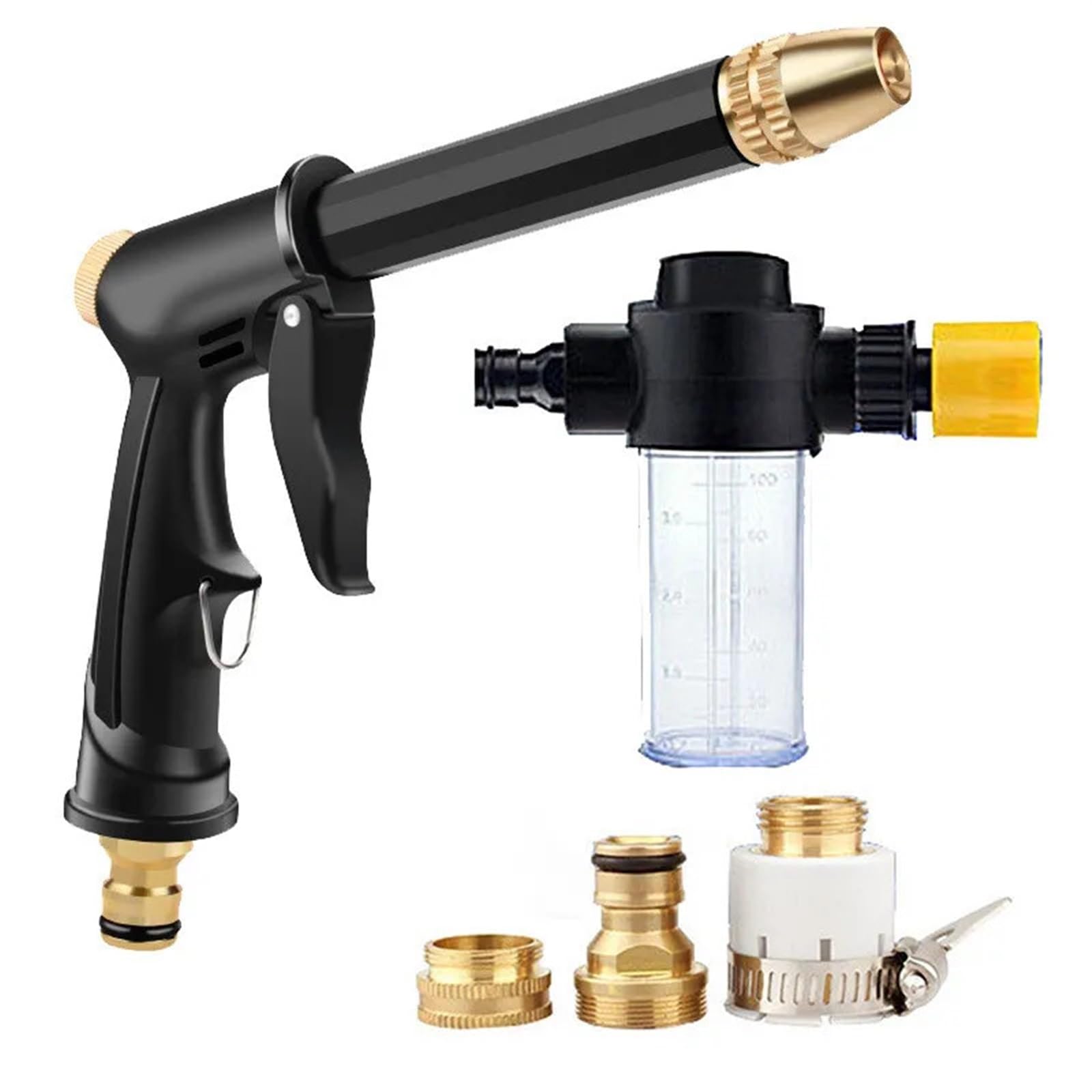High Pressure Water Gun Car Wash Gun Garden Watering Guns Garden Hose Washing Nozzle Sprayer Washer Pipe Foam Tool Sprinkler (Size : Foam Pot)