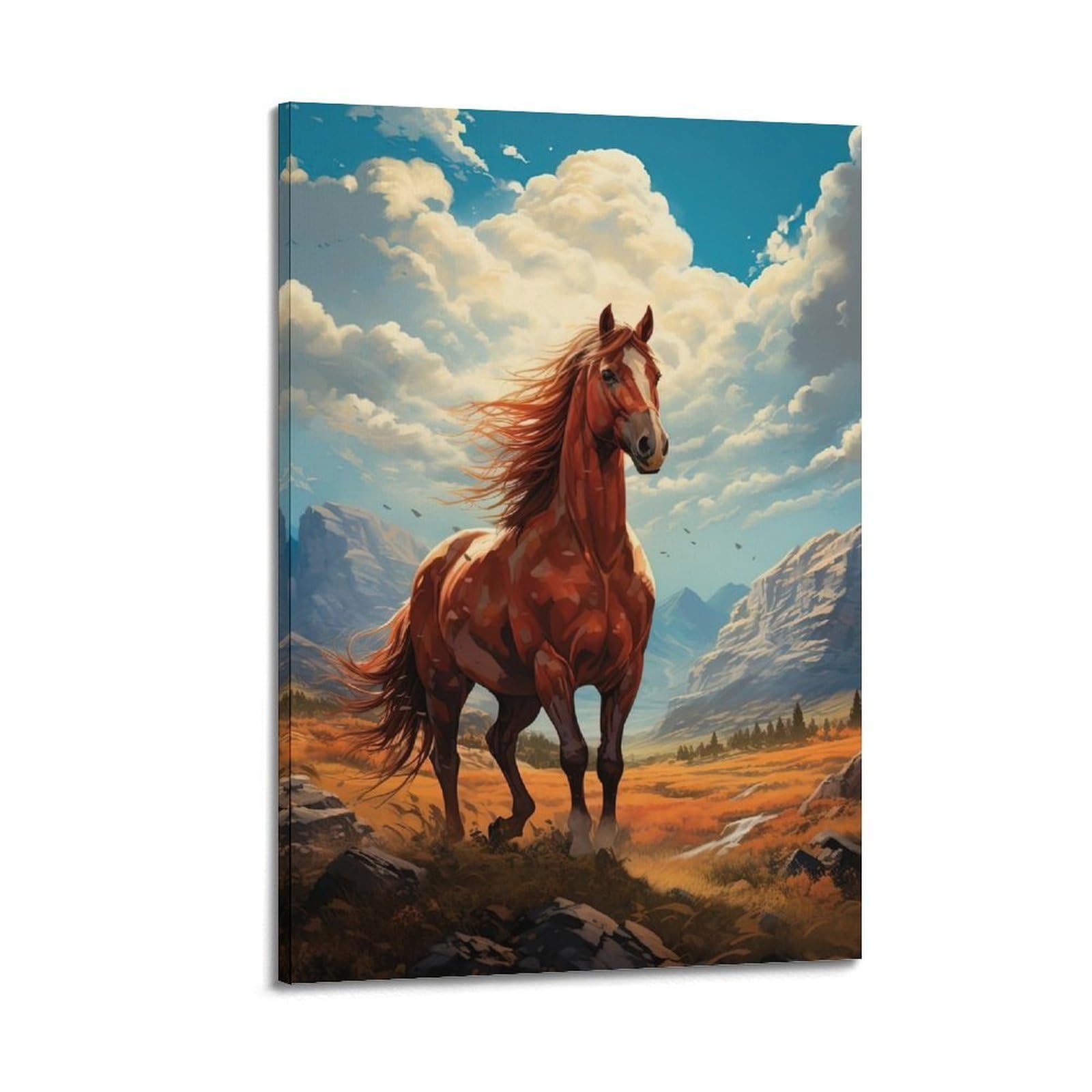 CXHJCA Animal Poster Horses on The Prairie Poster Decorative Painting Canvas Wall Posters And Art Picture Print Modern Family Bedroom Decor Posters 24x36inch(60x90cm)