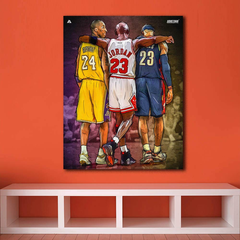 Michael Jordan Kobe Bryant Lebron James - Lienzo decorativo para