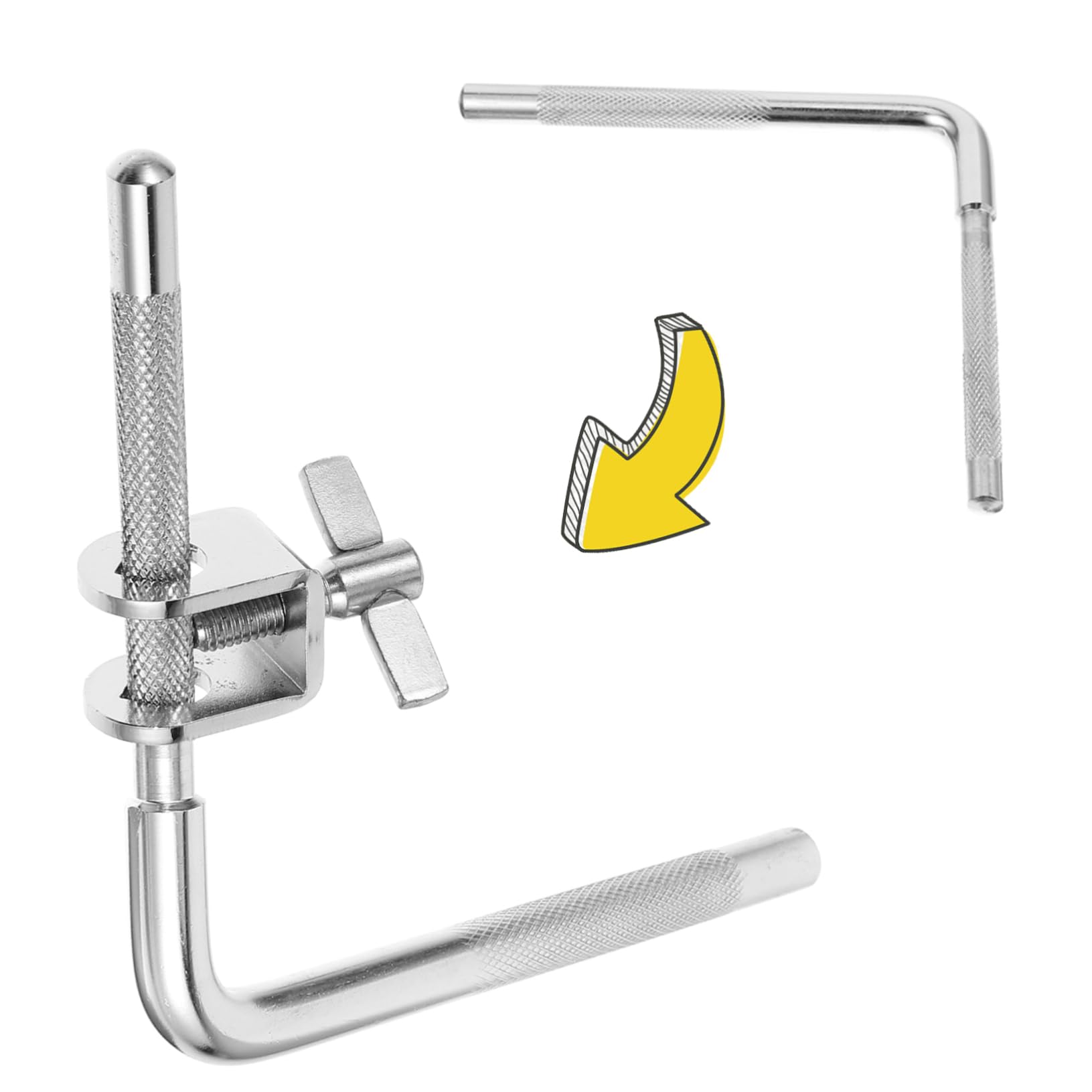 BESTonZON Drum Set Mounting Clamp l Shape Bracket for Cowbell Holder Easy Install Durable Construction