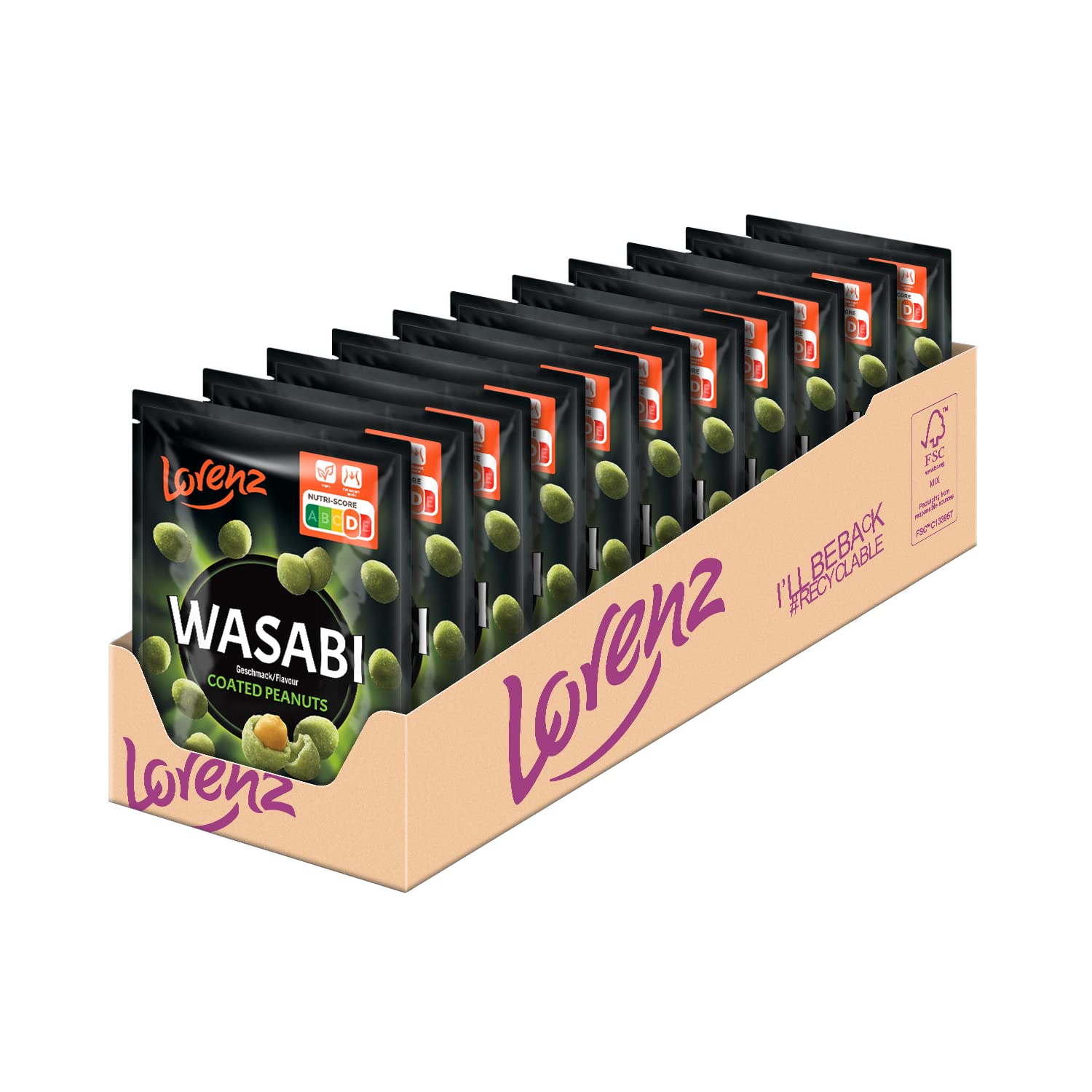 LORENZ | Wasabi Erdnüsse | 11 x 100 g | vegan