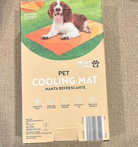 Heart to Tail Pet Cooling Mat, Pressure Activated, Non-Toxic Gel, Reversible, 24 x 30 in