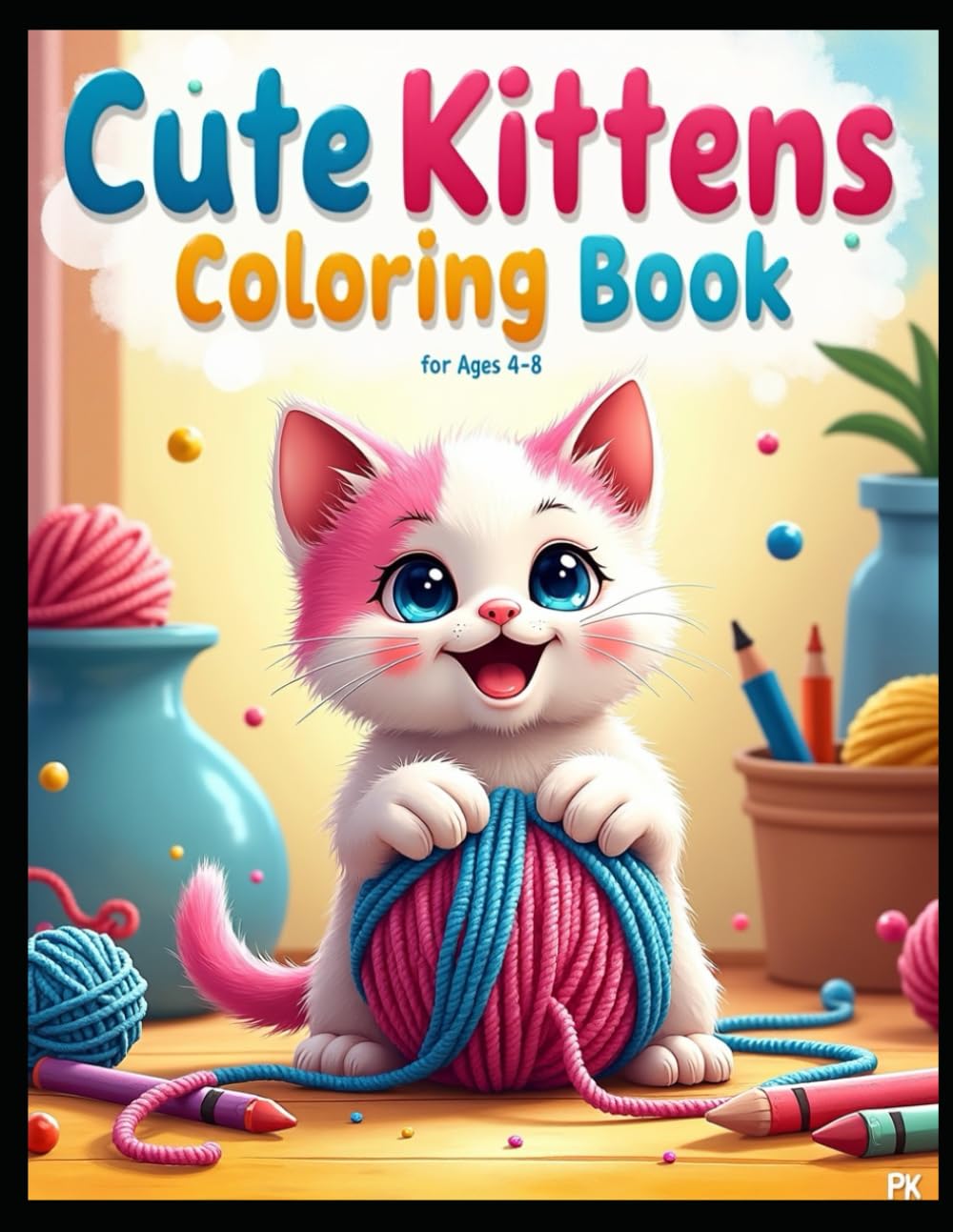 Cute Kittens Coloring Book for Kids Ages 4–8: Fun and Easy Coloring Pages with Bold Lines