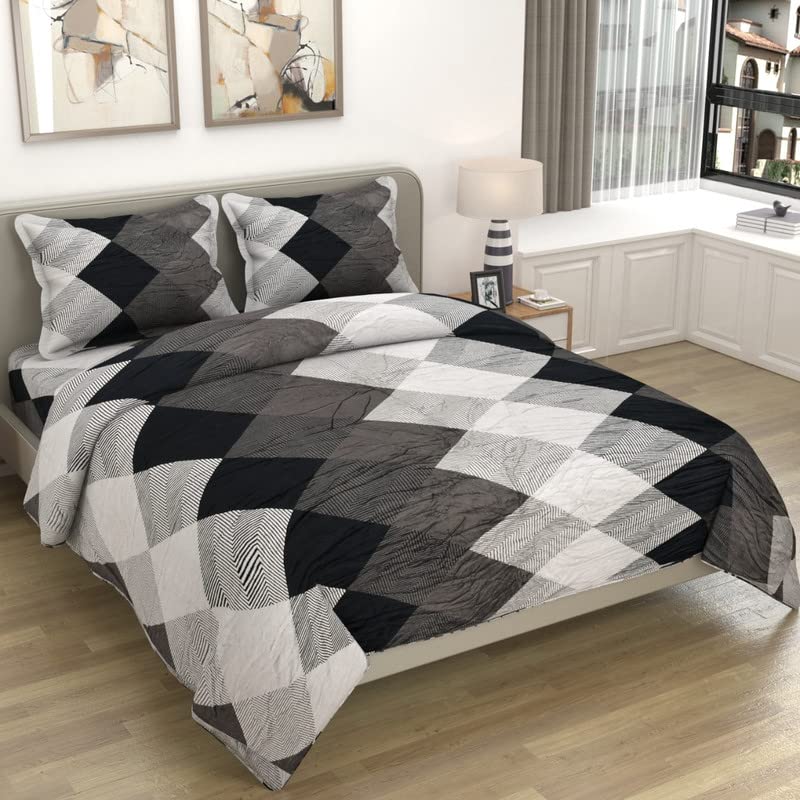 Luxury Trends Warm/Lightweight Super Soft King Size Double Bedsheet for Winter (90 x 100 Inch) with 2 Pillow Cover (18 x 28) - Light Grey