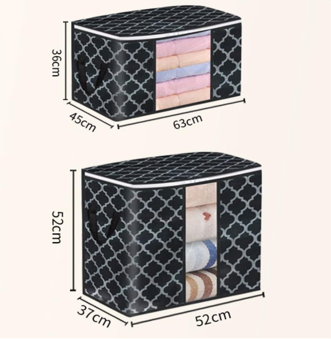 Storage Bag for Clothes Bedding Organizers for Clothing with Clear Window 2 Open Ways Comforter Storage Bag Storage Container(63 * 45 * 36cm)