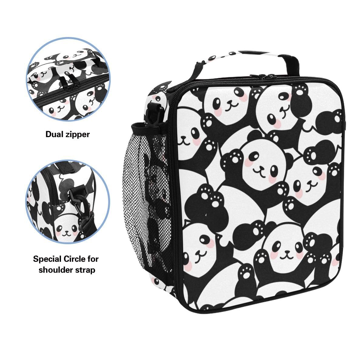 Lunch Bags for Kids Boys Girls Toddler Animal Cute Little Panda Reusable Insulated Lunch Box - Image 2