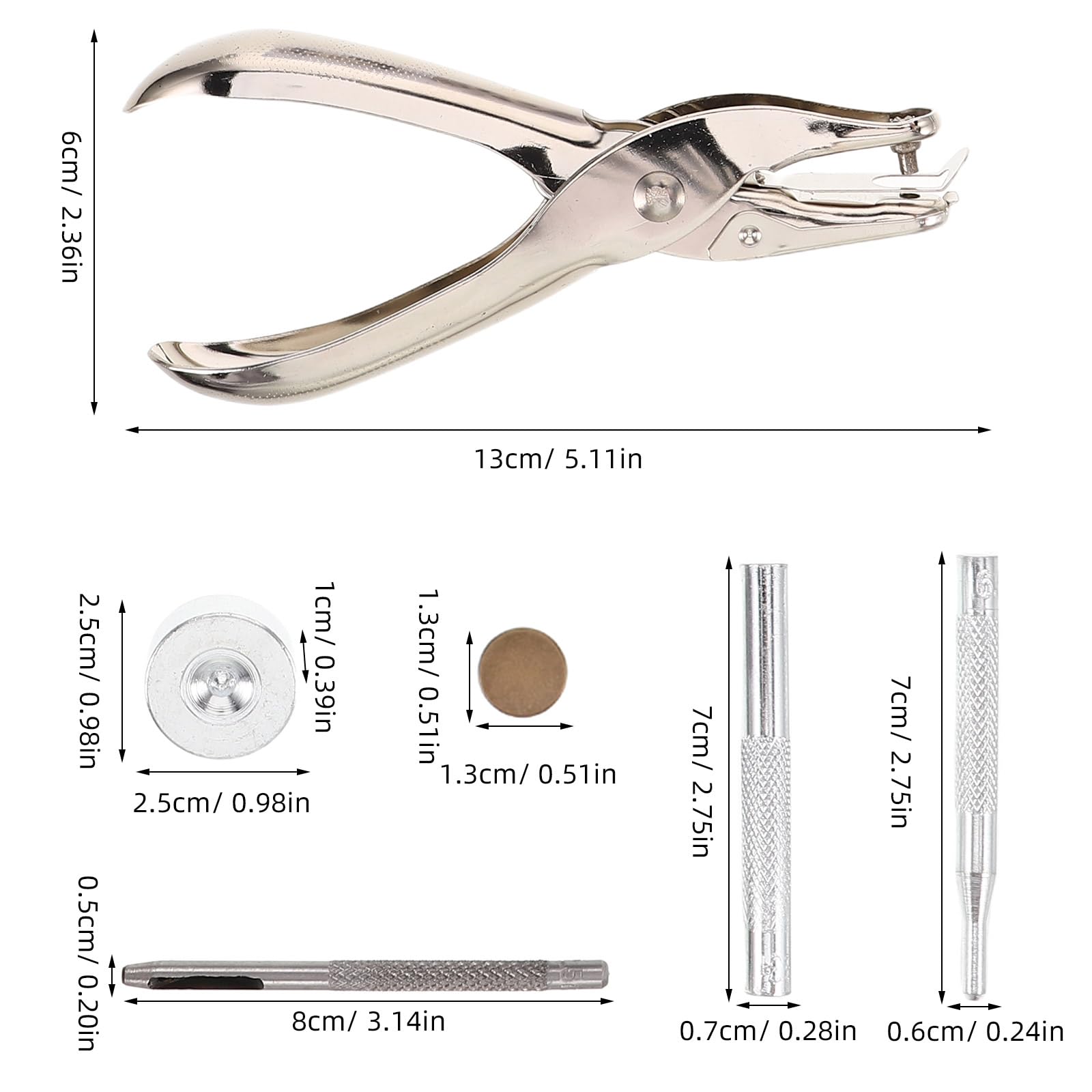 AUTSUPPL Druckknopf Satz 12,5mm Metallknöpfe mit Setzwerkzeug für Leder Kleidung und Jacken Verdeckte Befestigung Präziser Verschluss Vielseitig für Nähzubehör