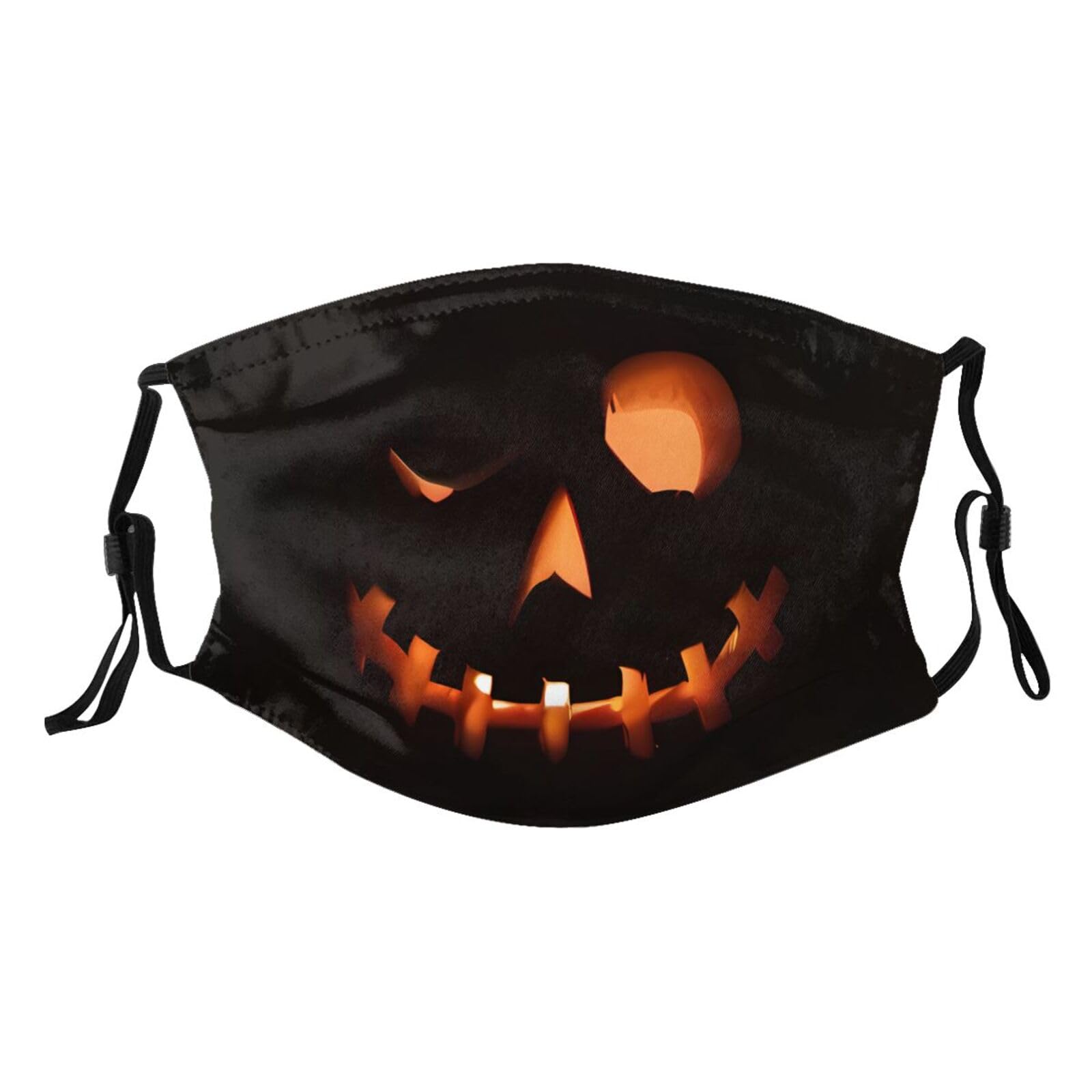 ENBBHZU Halloween Face Mask with 2 Filters, Funny Pumpkin Face Scary Smile Masks Washable Reusable Balaclava for Men Women
