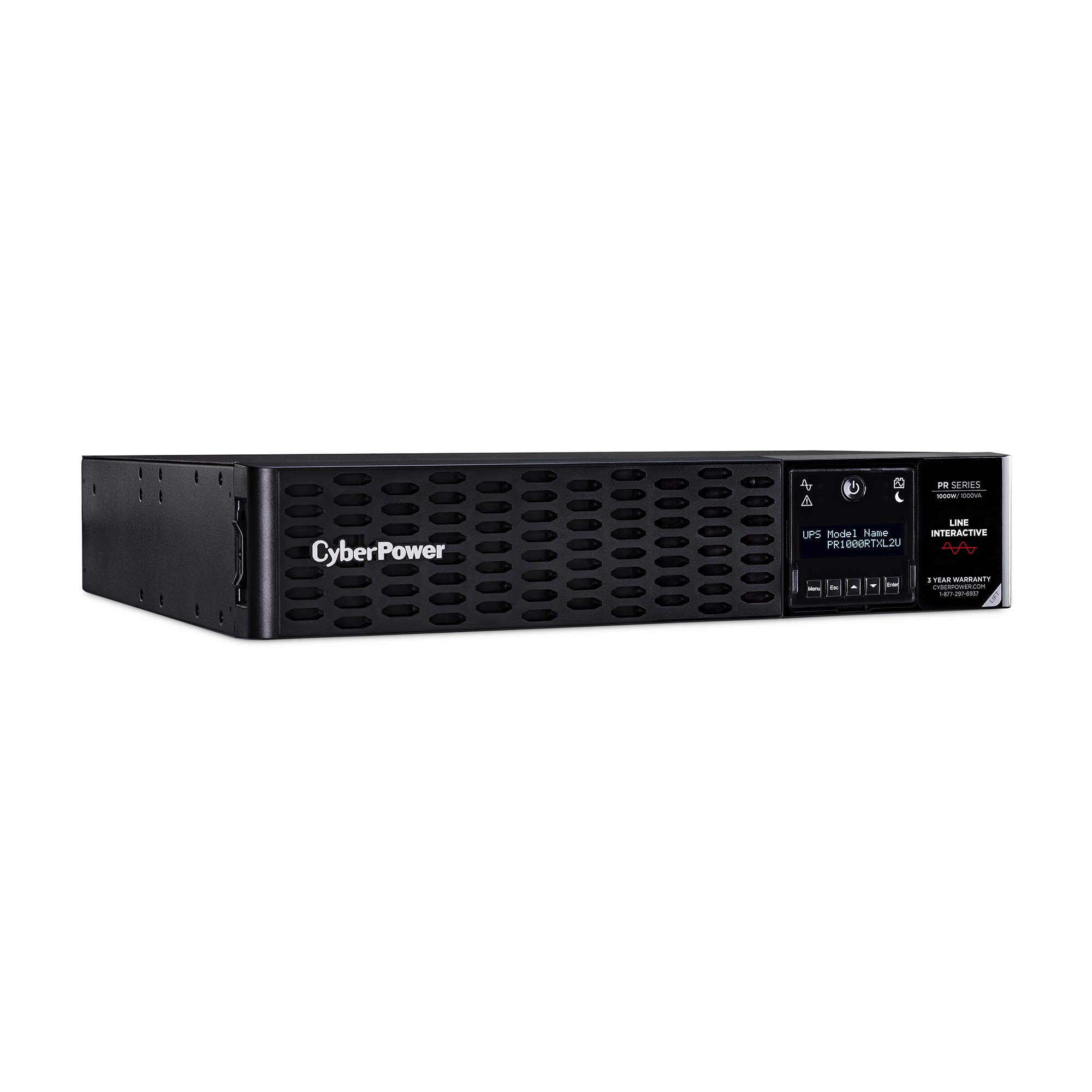 CyberPower PR1000RTXL2U Smart App Sinewave UPS System, 1000VA/1000W, 8 Outlets, 2U Rack/Tower, AVR, EBM Option