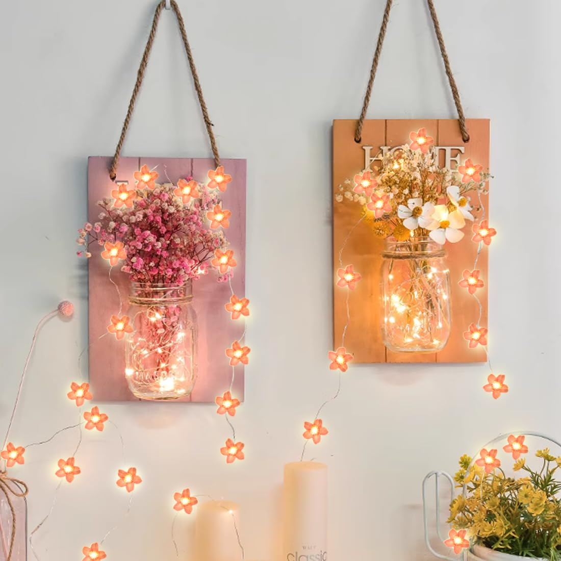 Lichterkette Kirschblten, 200cm 20LED Blumen Lichterketten  Batteriebetrieben. Dekorative Lichter fr Kinderwagen, Fairy Lights fr  Garten, Hochzeit, Innen, Auen, Terrasse, Bume, Party Dekoration :  Amazon.de: Beleuchtung