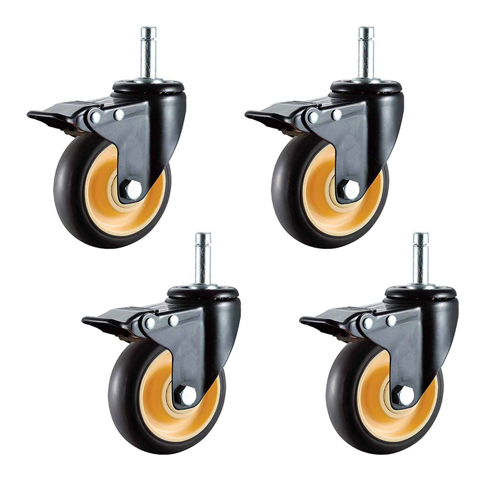 Roulettes robustes pour meubles en TPR : roues grises pivotantes et silencieuses
