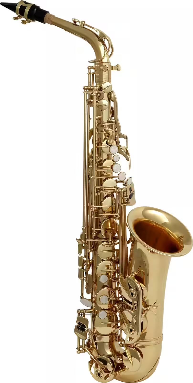 Woodbrass WSA100 - Sassofono Alto Mi Verniciato – Strumento Principiante Pronto a Giocare, Ottone Verniciato, Timbri Pelle con Risonatori Metallo, Custodia & Accessori Inclusi