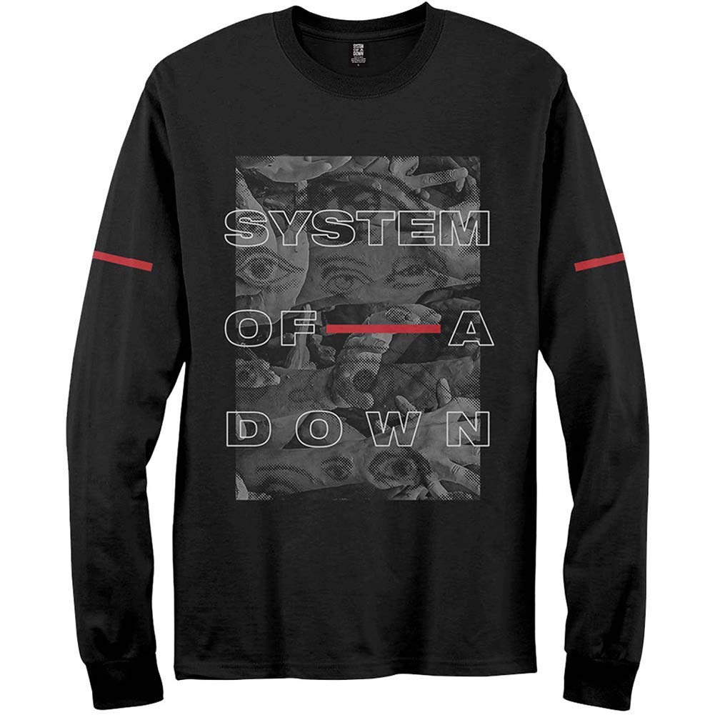 Rock Off officially licensed products Men's System of A Down Eye Collage Long Sleeve Black