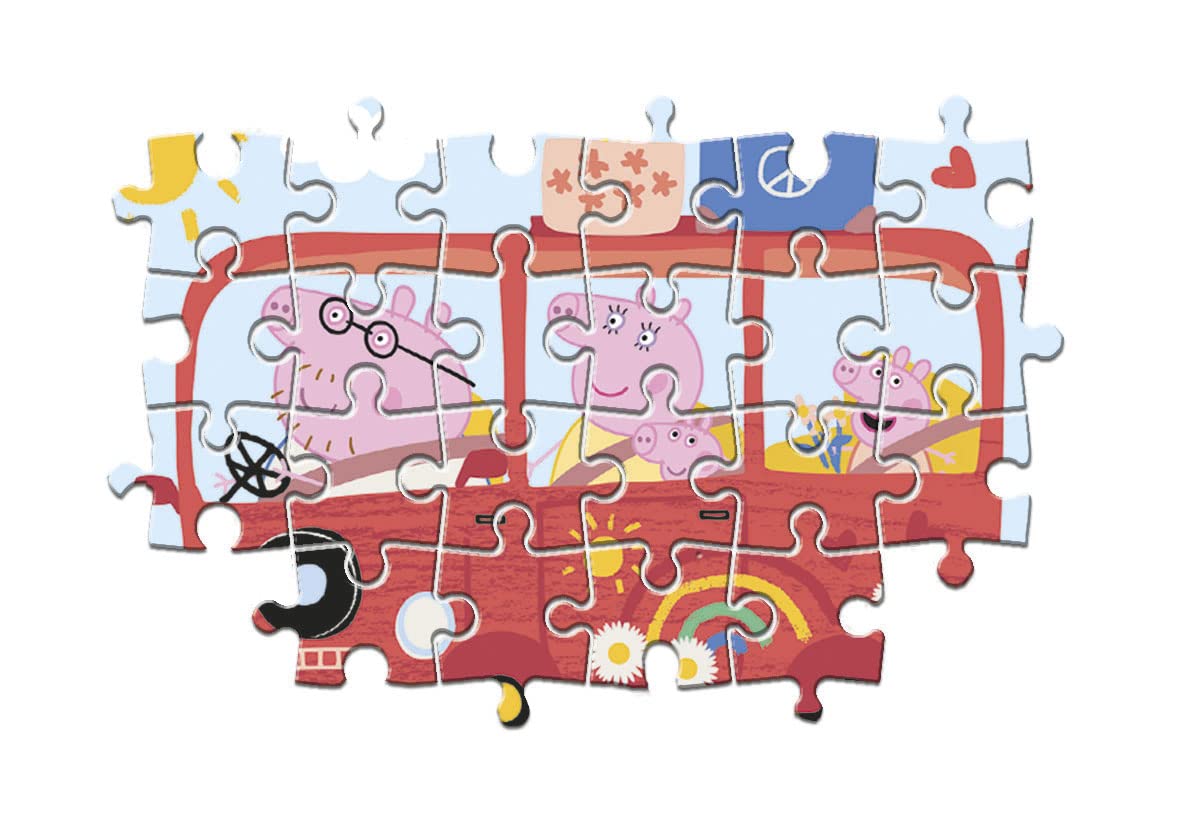 Clementoni Supercolor Puzzle Peppa Pig 24 Maxi Pezzi - 62x42 Cm - Per Bambini 3+ Anni - Made In Italy - 6