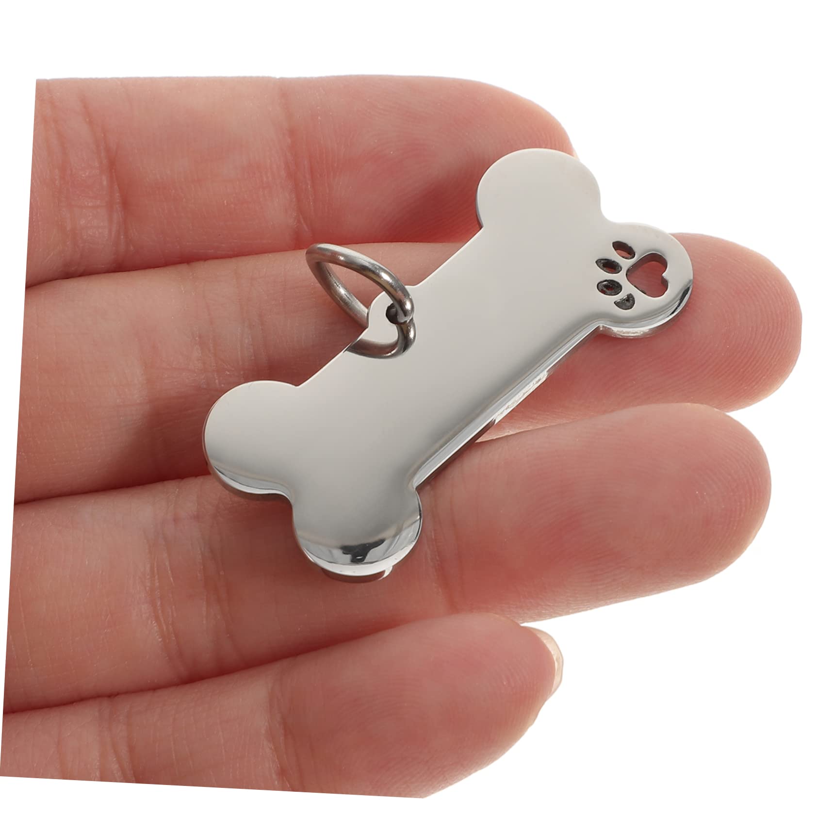 SUPVOX 20pezzi Medagliette Identificative Acciaio Inossidabile Per Animali Domestici Targhette Forma Di Osso Per Cuccioli Accessori Antismarrimento Incisi Design Elegante e Durevole Per