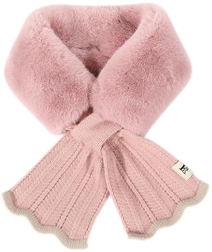 Kids Girls Winter Fur-Collar-Scarf Cold-Weather Warm-Neck-Shrug for 5-10 Years Old