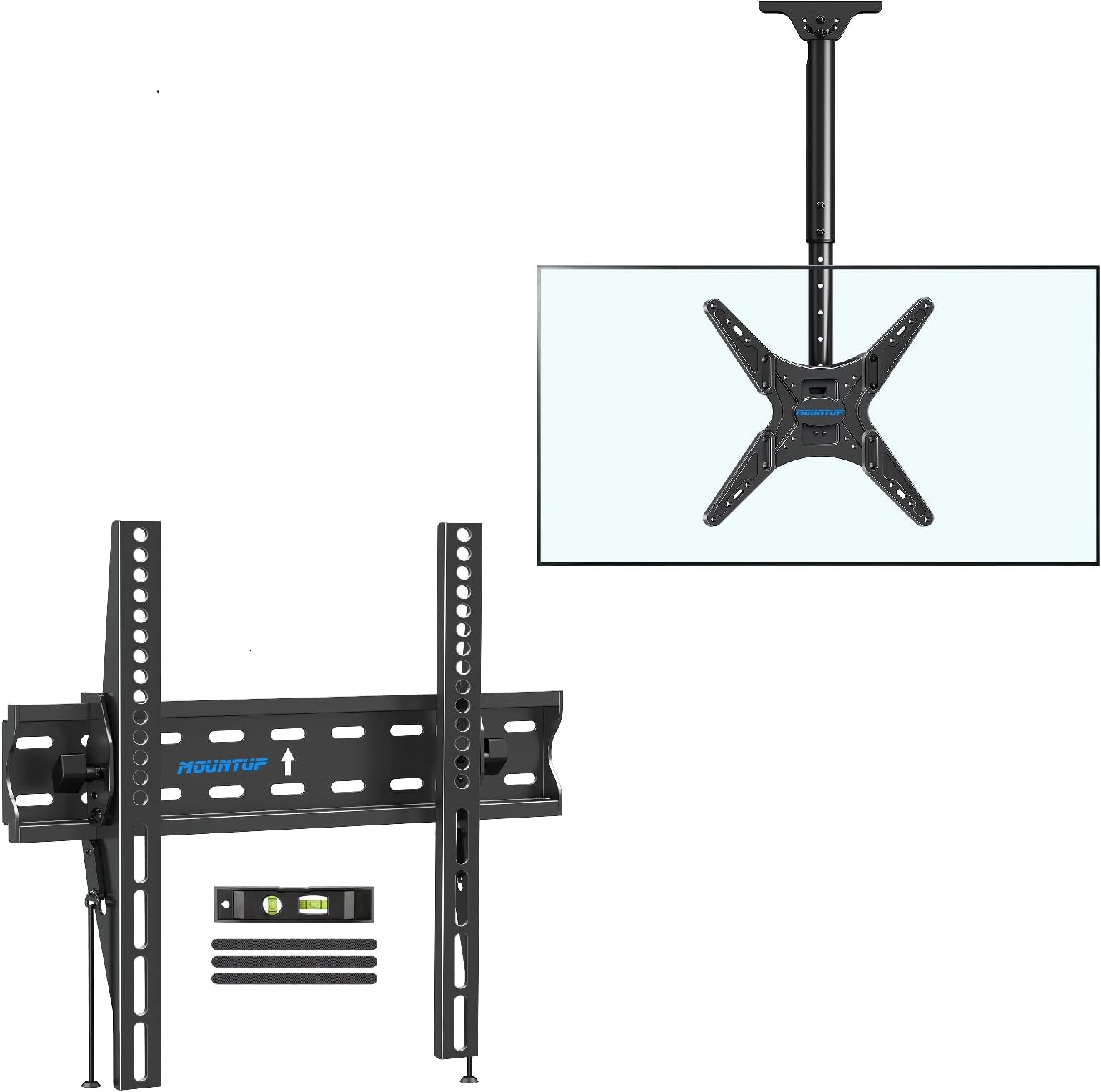 Amazon.com: MOUNTUP Tilting TV Wall Mount for 26-55 Inch TVs & Ceiling TV Mount Bundle : Electronics
