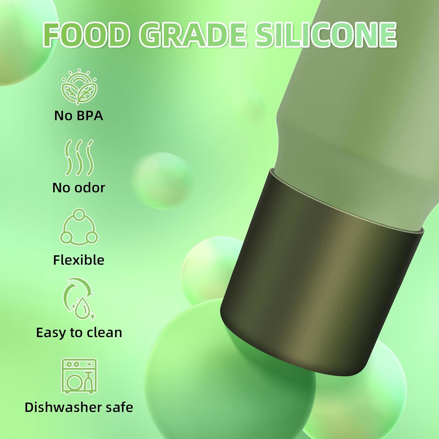 Silicone Boot Compatible with Owala 24oz/40oz Tumbler with Handle, Higher Anti-Slip Protective Sleeve Bottom Bumper Protector for Owalaa Travel Tumbler - Image 5